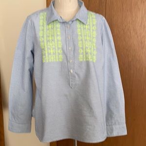 Blue & white long sleeve shirt.  By Stylus XL